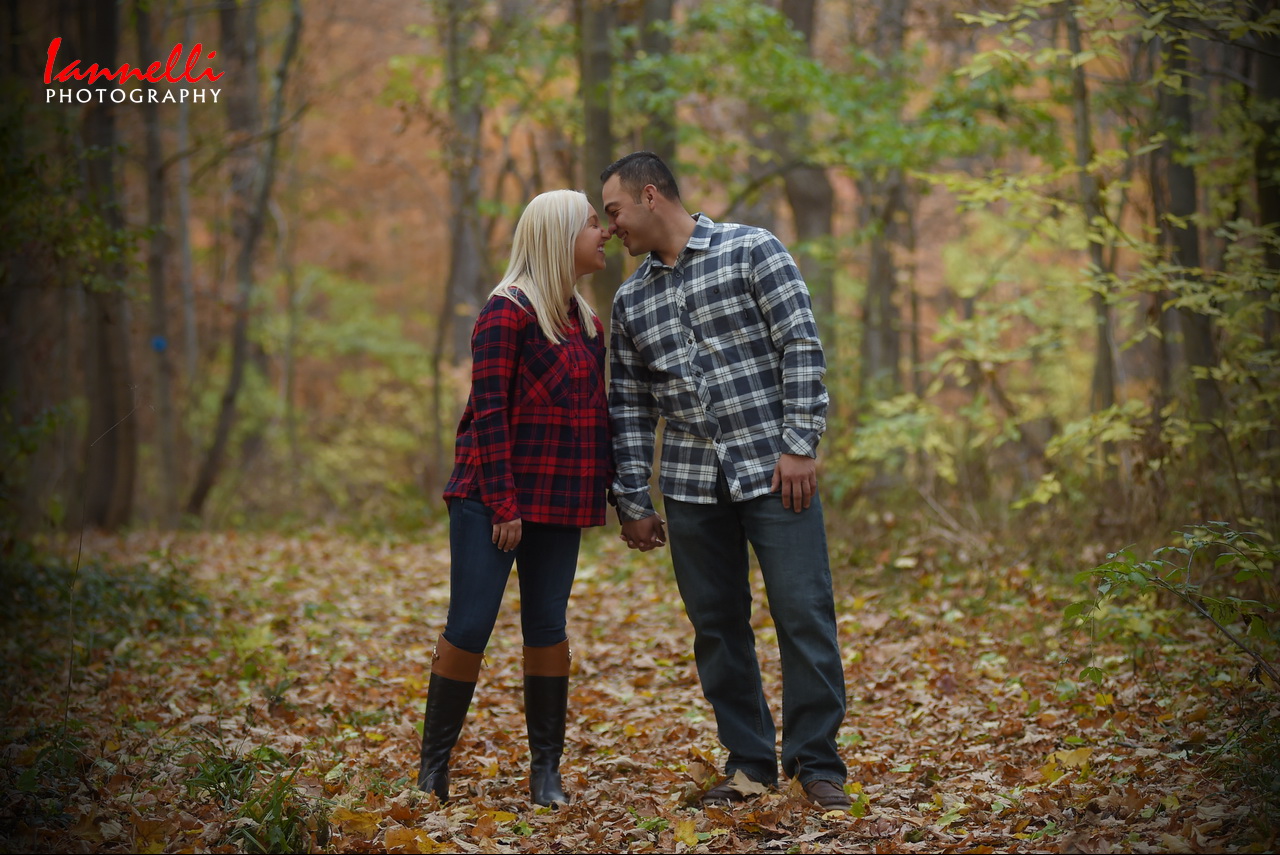 Couple standing looking at each other