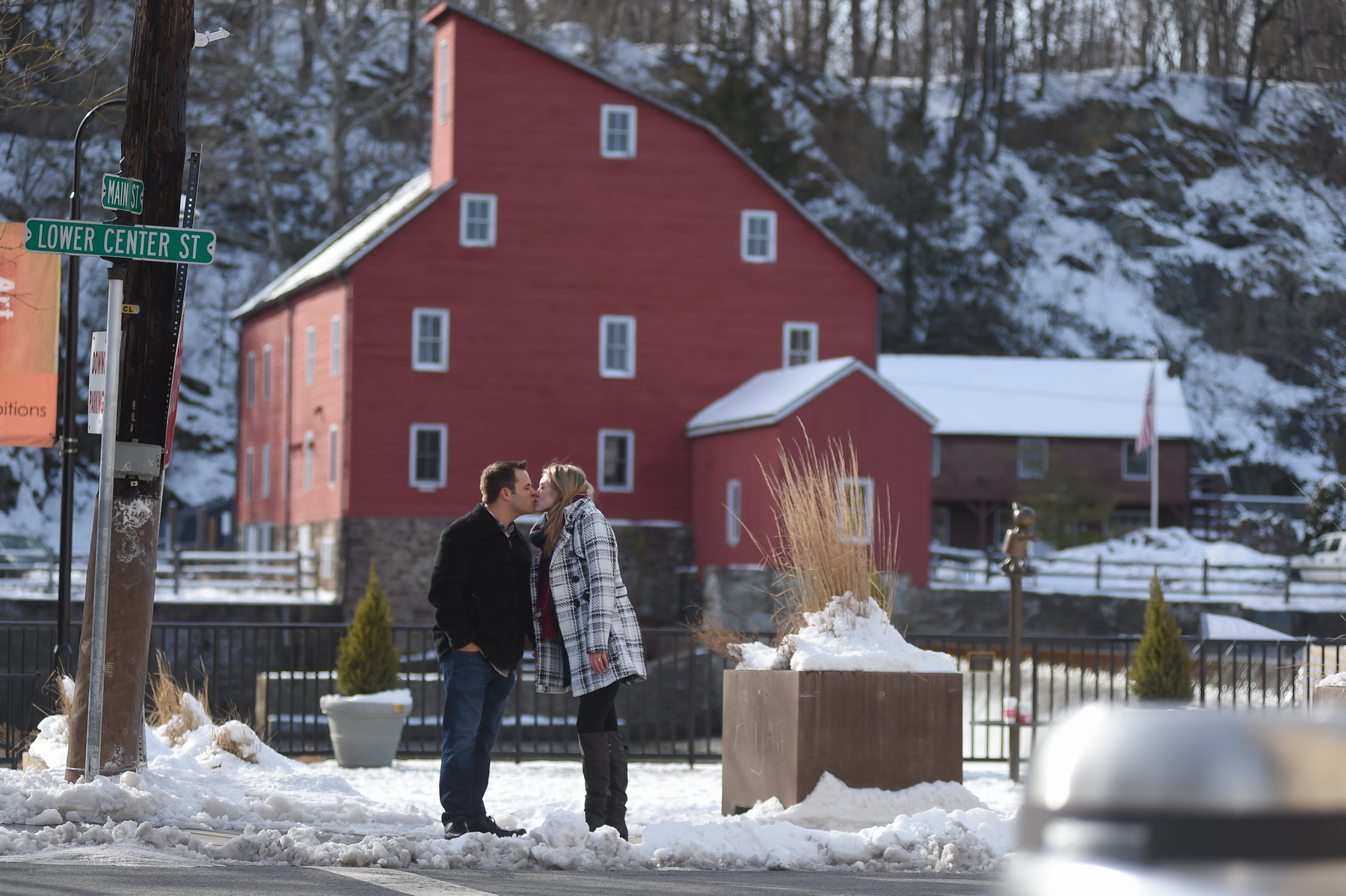 Couple next to Red Mill